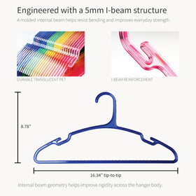SCANDINOVIA slim profile 16.34 inch hanger saves closet space.
