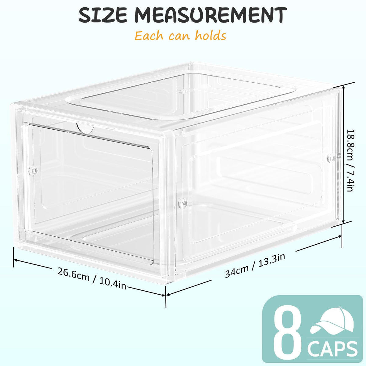 SCAVATA clear hat display case for quick collection scanning.