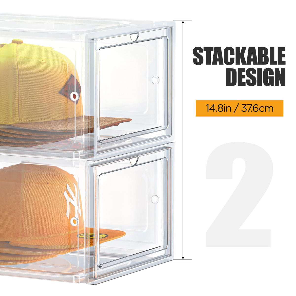 SCAVATA clear hat box showcases hats while keeping them protected from dust.