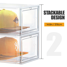 SCAVATA clear hat box showcases hats while keeping them protected from dust.