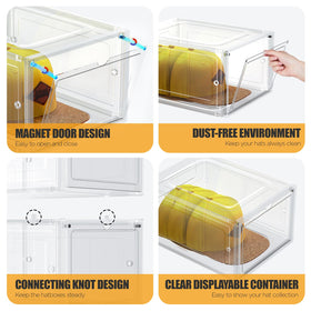 SCAVATA hat box with magnetic door for one-handed easy access.