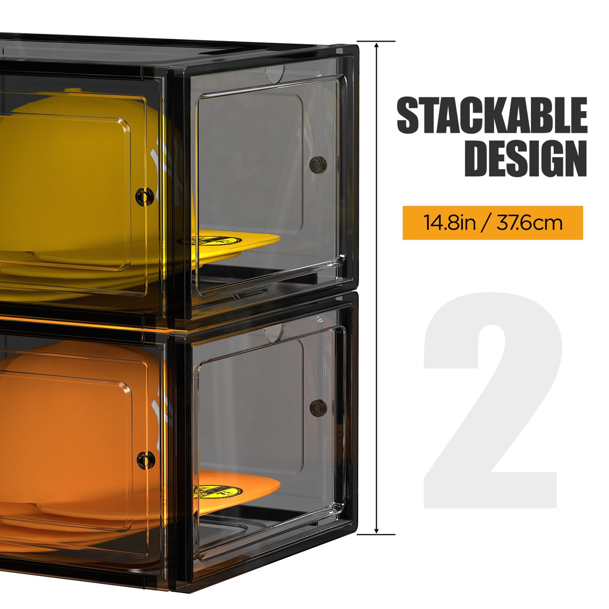 SCAVATA hat organizer box clear sides for dust-free storage