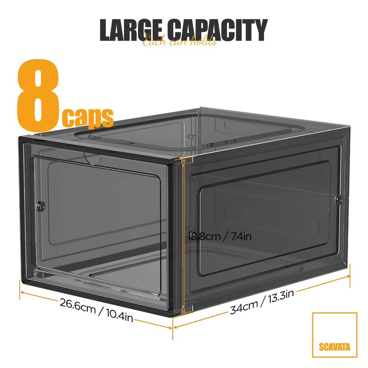 SCAVATA hat organizer box magnetic door open for one-handed use