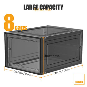 SCAVATA hat organizer box magnetic door open for one-handed use
