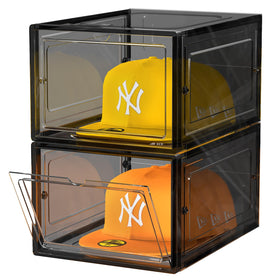SCAVATA hat organizer box front view with stackable design for easy access