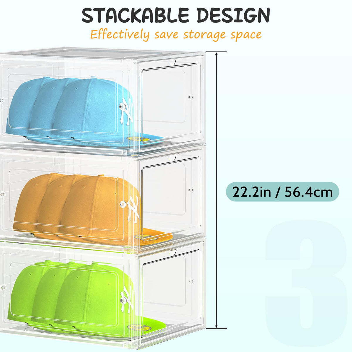 SCAVATA hat storage box magnetic door enables one-handed access.