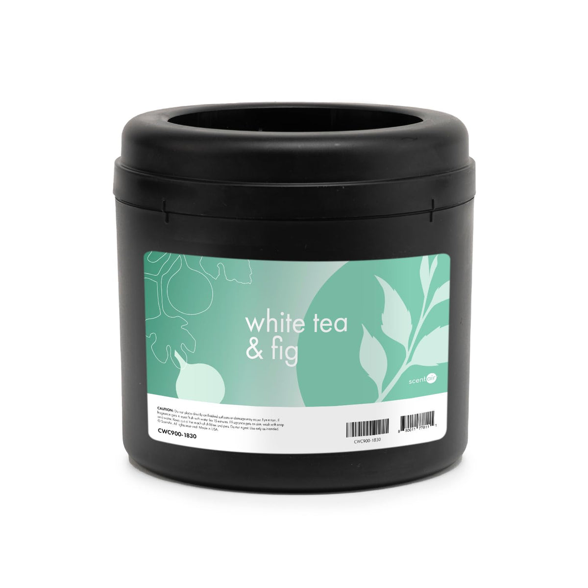 ScentAir Whisper bottle releasing White Tea and Fig for a balanced room aroma.