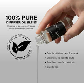 Scentiment The One oil blend with oud and sandalwood elevates calm spaces.