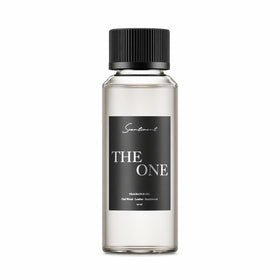 Scentiment The One diffuser oil bottle close-up shows premium blend for luxurious spaces.