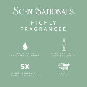 Premium packaging visuals for ScentSationals water-based diffuser with clean formula