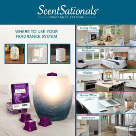 Scentsationals wax melt warmer releases strong fragrance quickly.