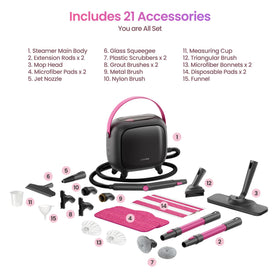 Schenley 21-in-1 steam cleaner car grill and interior cleaning