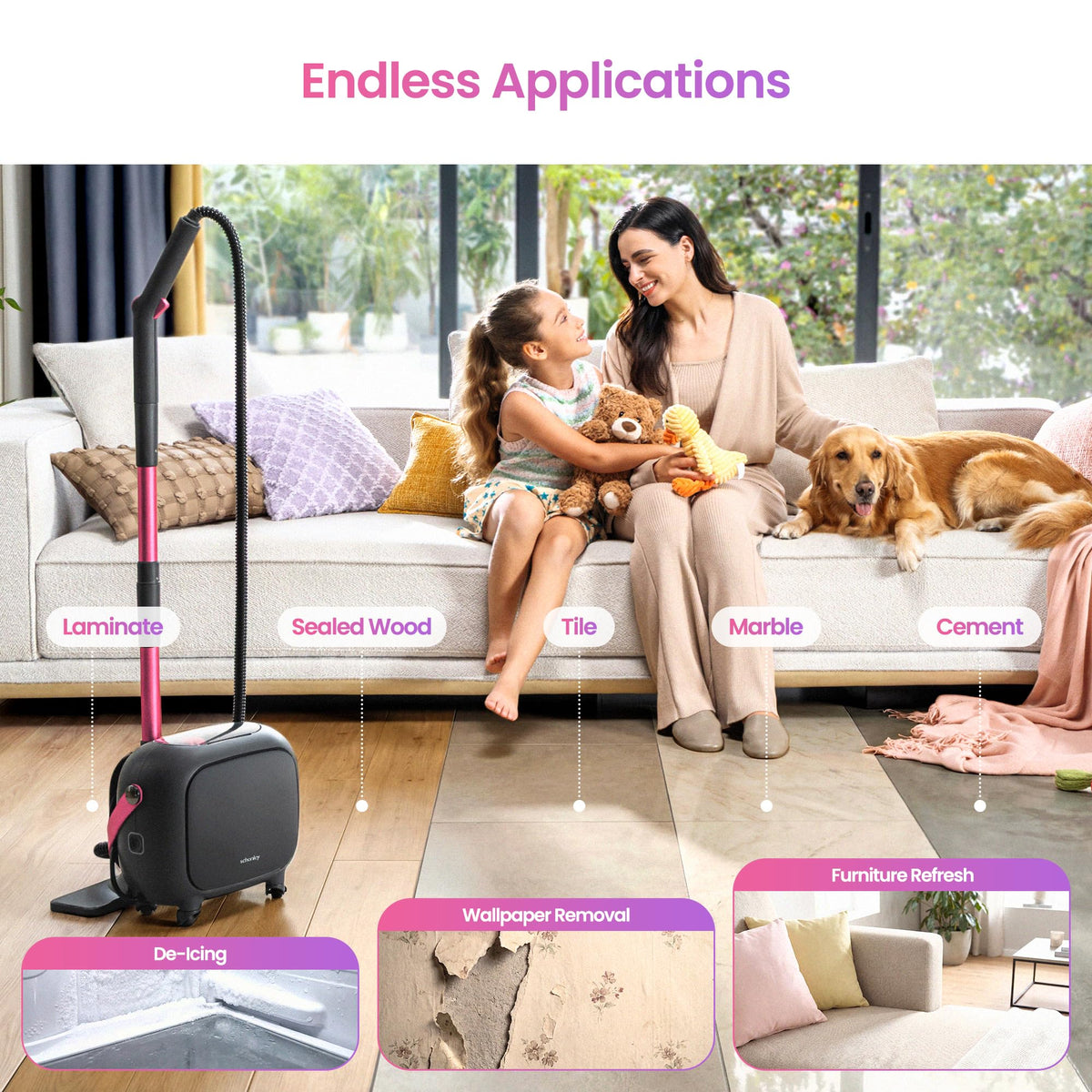 Schenley 21-in-1 steam cleaner floor cleaning without streaks