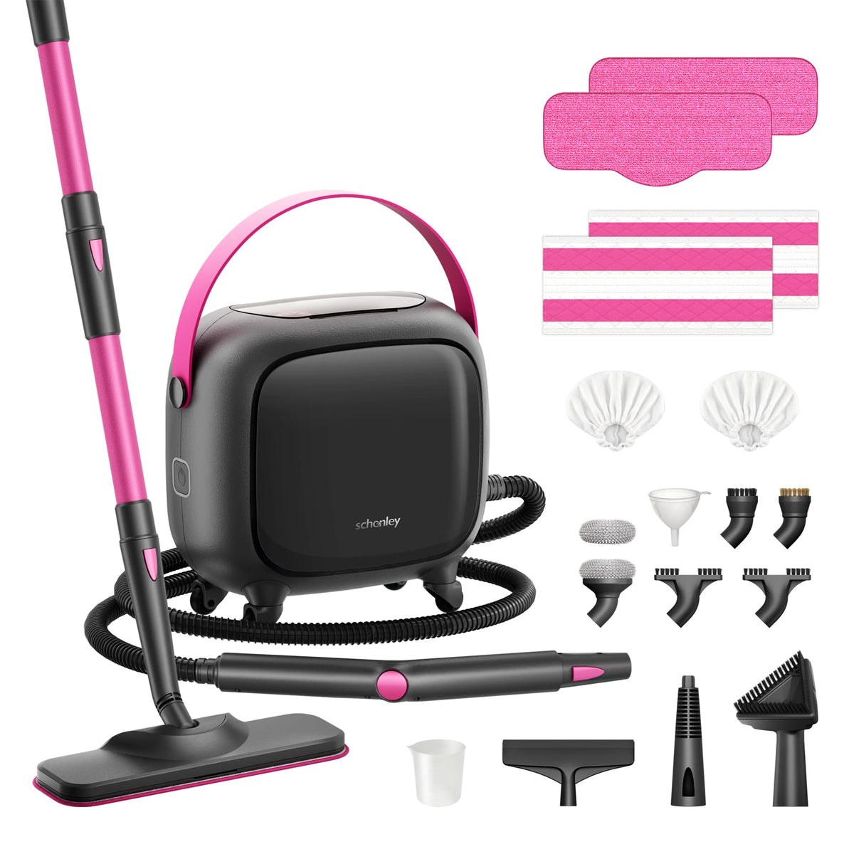 Schenley 21-in-1 steam cleaner shows powerful high-pressure steam for deep floor cleaning