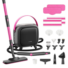 Schenley 21-in-1 steam cleaner shows powerful high-pressure steam for deep floor cleaning