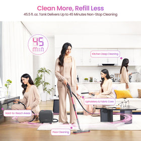 Schenley 21-in-1 steam cleaner water tank provides long steam sessions
