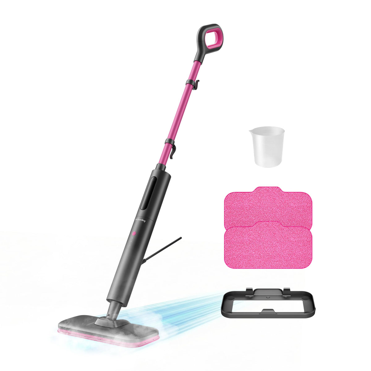 Schenley Steam Mop heats up in 15 seconds for fast, chemical-free cleaning.
