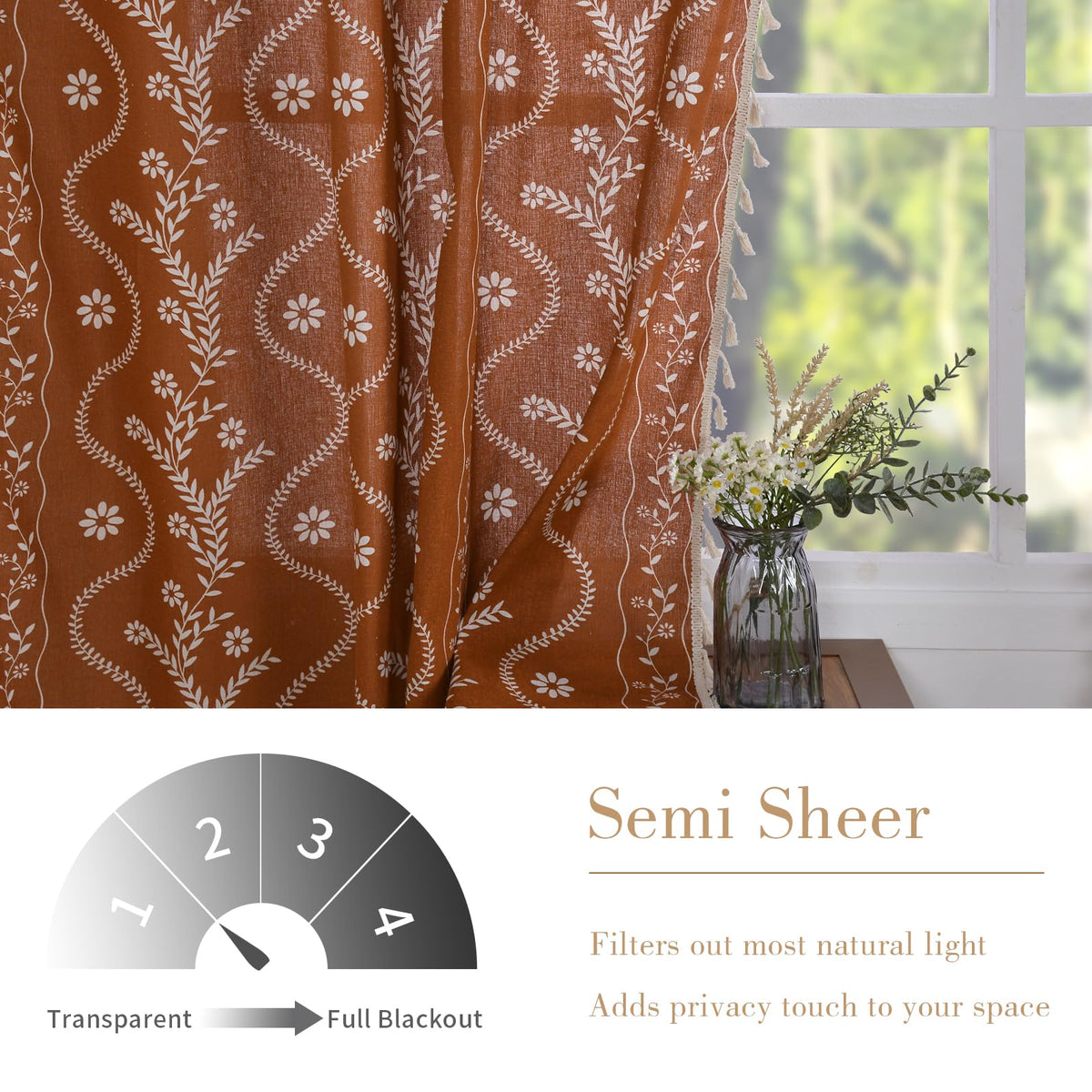 Schweek light-filtering curtains diffuse daylight while preserving privacy and view.
