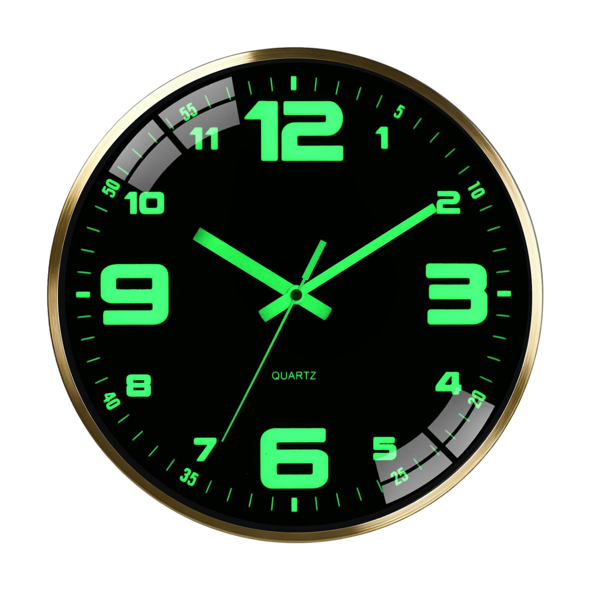 SCNFED 12-inch wall clock with metal frame for durable style in living rooms