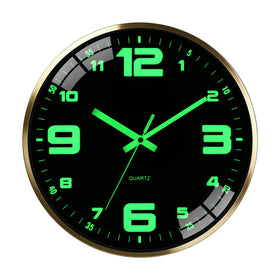 SCNFED 12-inch wall clock with metal frame for durable style in living rooms