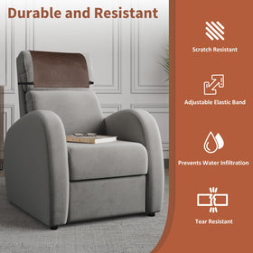 SCNK faux leather headrest protector; water-resistant surface protects furniture.