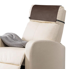 SCNK recliner headrest protector in dark brown; guards against spills and stains.