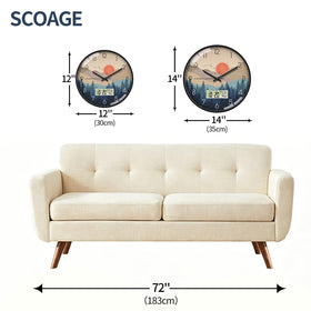 SCOAGE Wilderness Sunset 12-inch clock back view showing easy mounting and sturdy build.