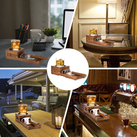 Scotte tray features a cigar slot to keep cigars neatly in place while you sip