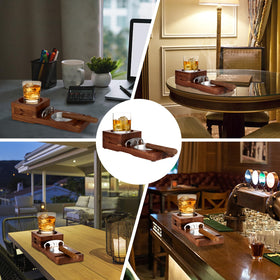 Scotte dual-purpose tray blends whiskey enjoyment with cigar rituals in any setting.