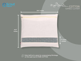 Scout Nature saree cover with zipper metal runner close-up highlights secure closure