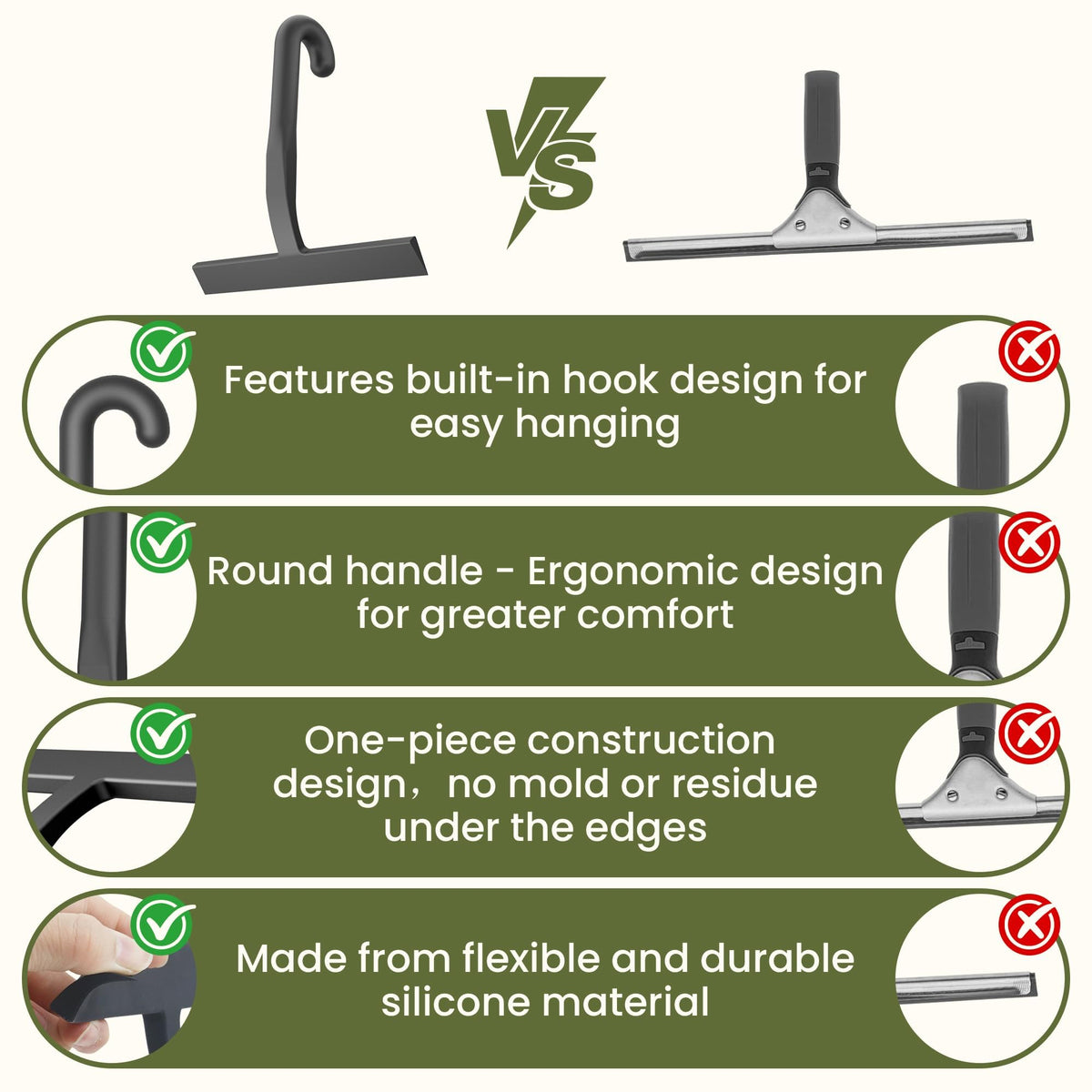 SCOPOW hygienic seamless construction resists mold and simplifies cleaning.