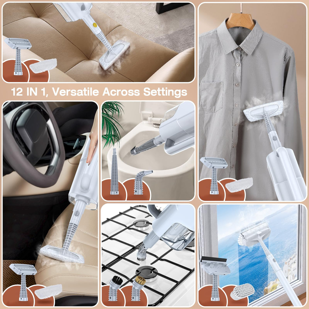 ScrubWiz 10‑in‑1 attachments laid out for surfaces.