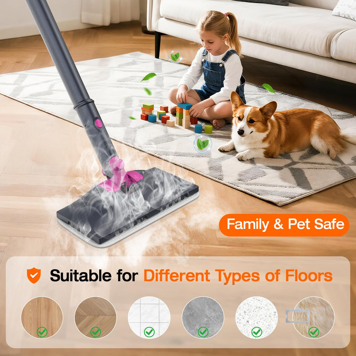 ScrubWiz three extendable poles extend reach for floors and high areas.
