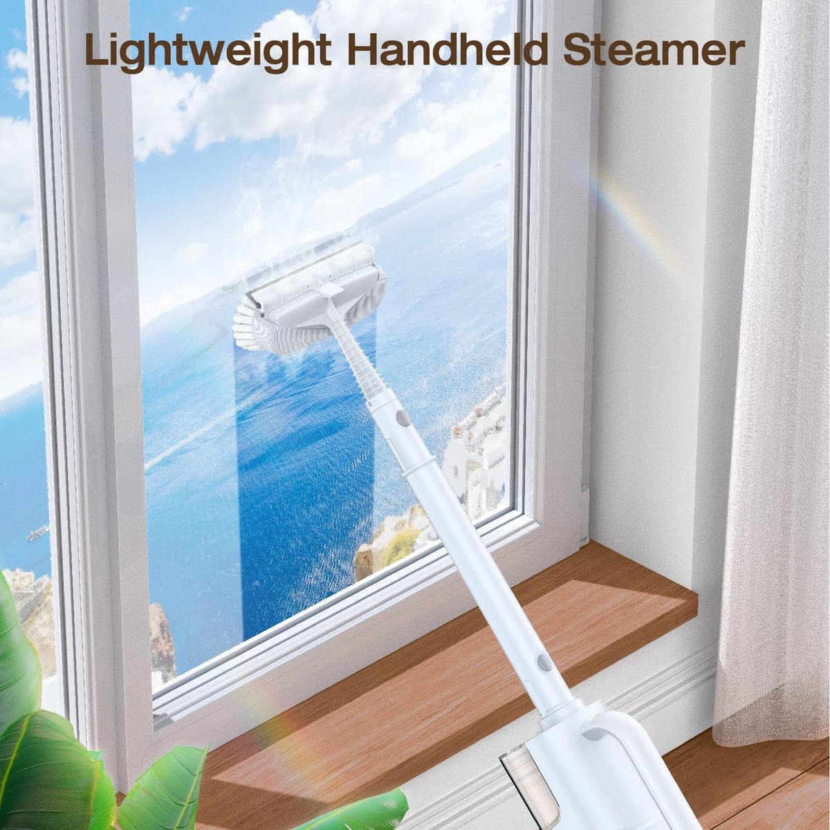 Extension pipes connect to the mop for extended reach.