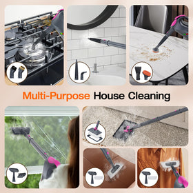 ScrubWiz safety lock enables hands free steaming for safer, longer cleaning.