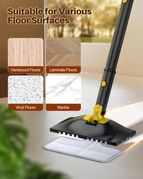 ScrubWiz pads on hardwood floors providing gentle yet effective cleaning