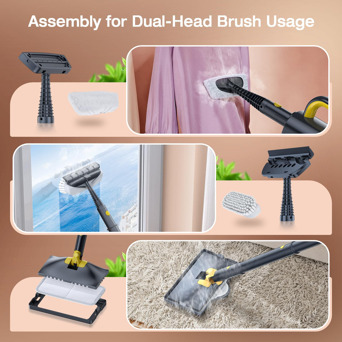 ScrubWiz window cleaner cloth with squeegee for streak-free windows