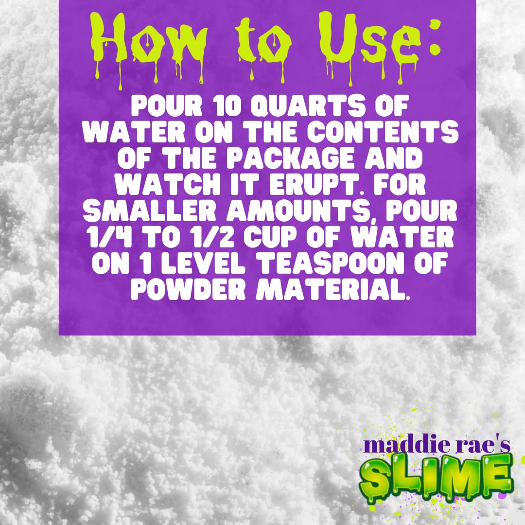 Snow for cloud slime setups using Maddie Rae's Instant Snow XL kit