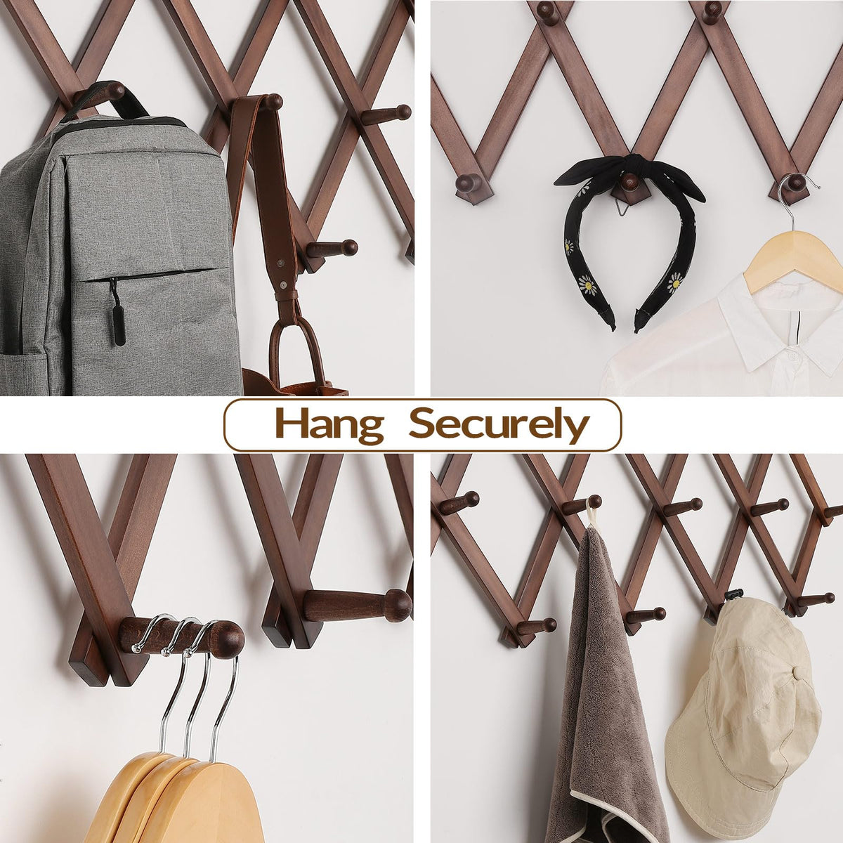 SCUNDA expandable hat rack ideal for entryways and small hallways