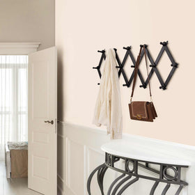 SCUNDA rustic black finish wall rack blends with modern interiors.