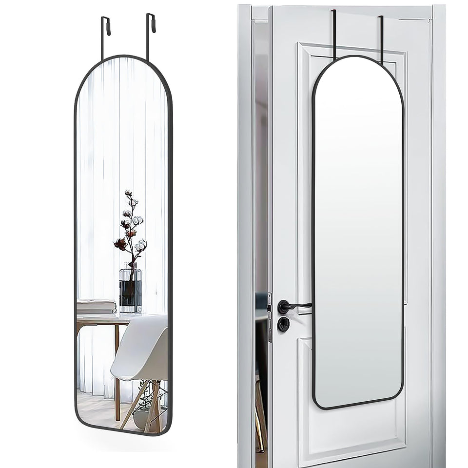 SCWF-GZ 47x14 arch mirror on door shows full-length reflection for outfits