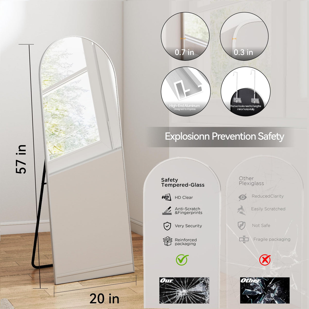 SCWF-GZ 57x20 wall-mounted installation with screws and clean lines
