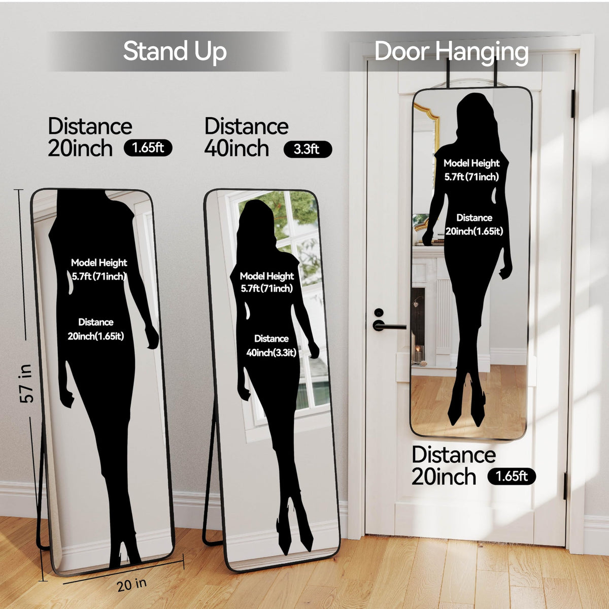 SCWF-GZ wall-mounted mirror with aluminum frame elevates any living space.