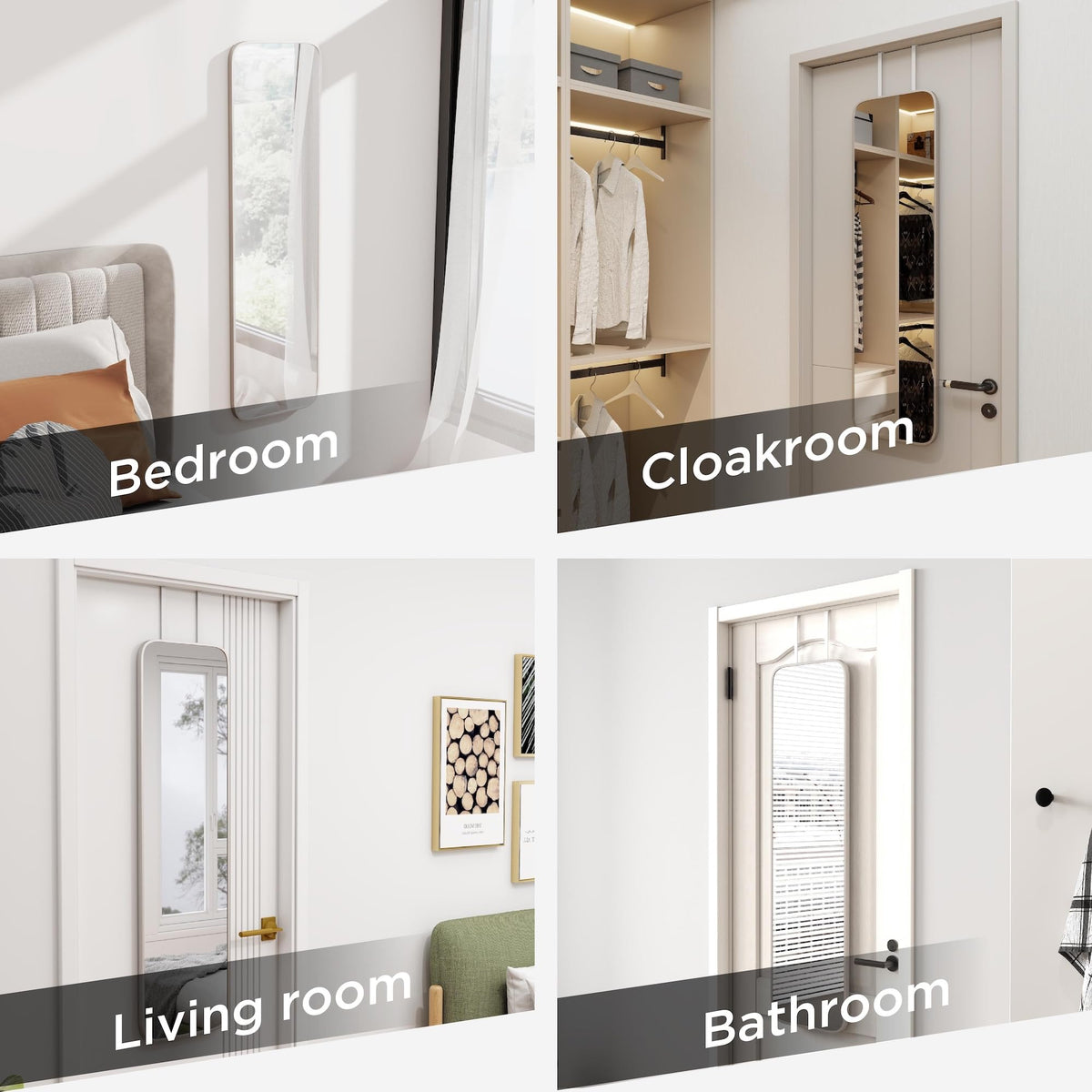 SCWF-GZ wall-mounted mirror with crystal-clear surface for spacious rooms