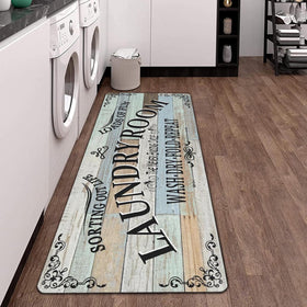 sdhinlwo farmhouse kitchen floor mat adds rustic charm and quick cleaning in busy spaces
