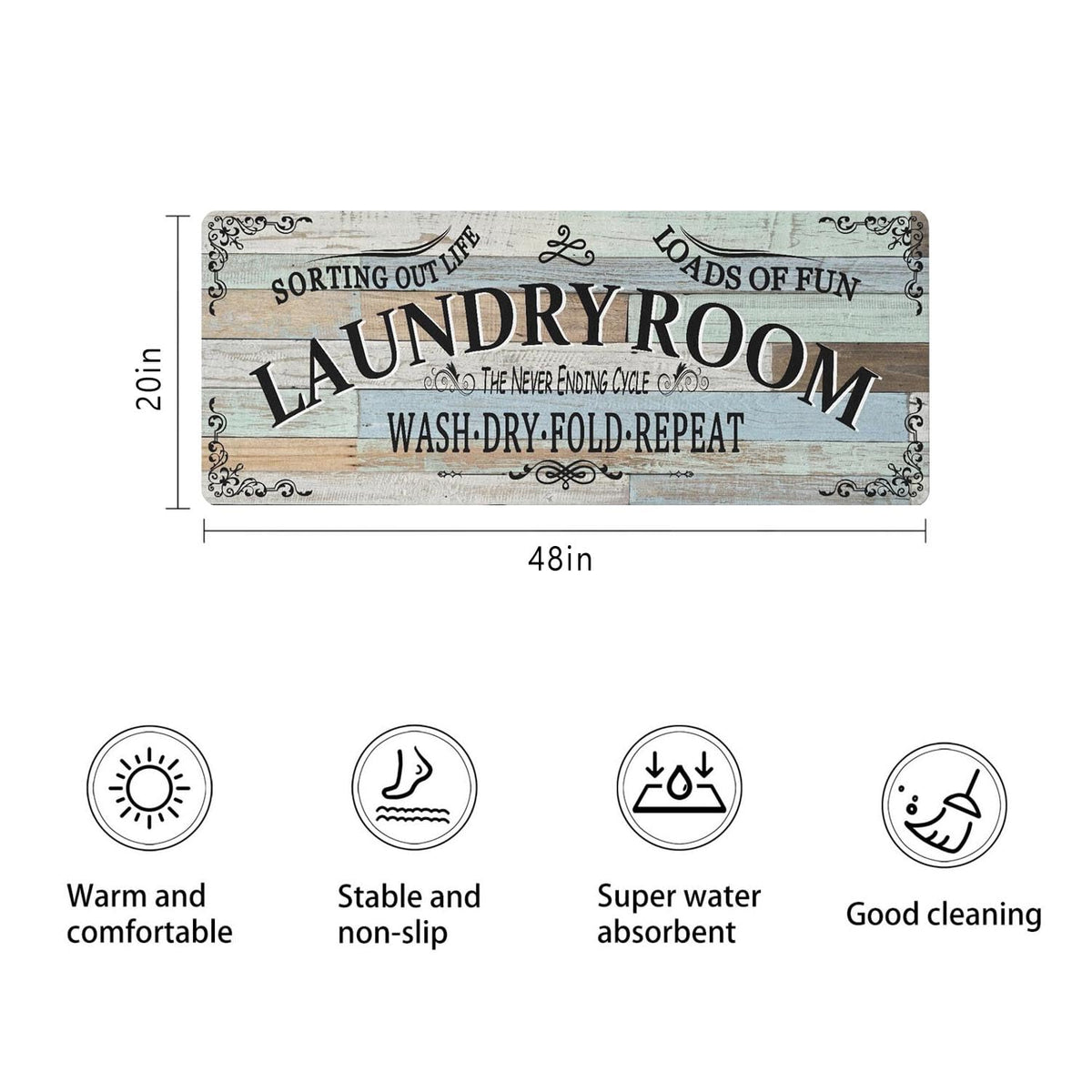 sdhinlwo laundry room runner decor brightens the area while staying durable