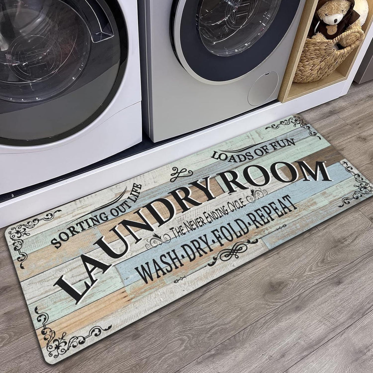 sdhinlwo non-slip laundry room rug 20x48 with secure fit for safe footing