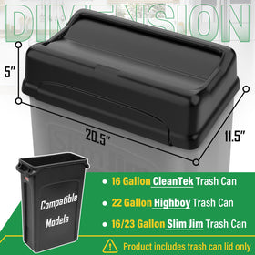 SDSNTE durable plastic trash can lid resists rust and wipes clean quickly.