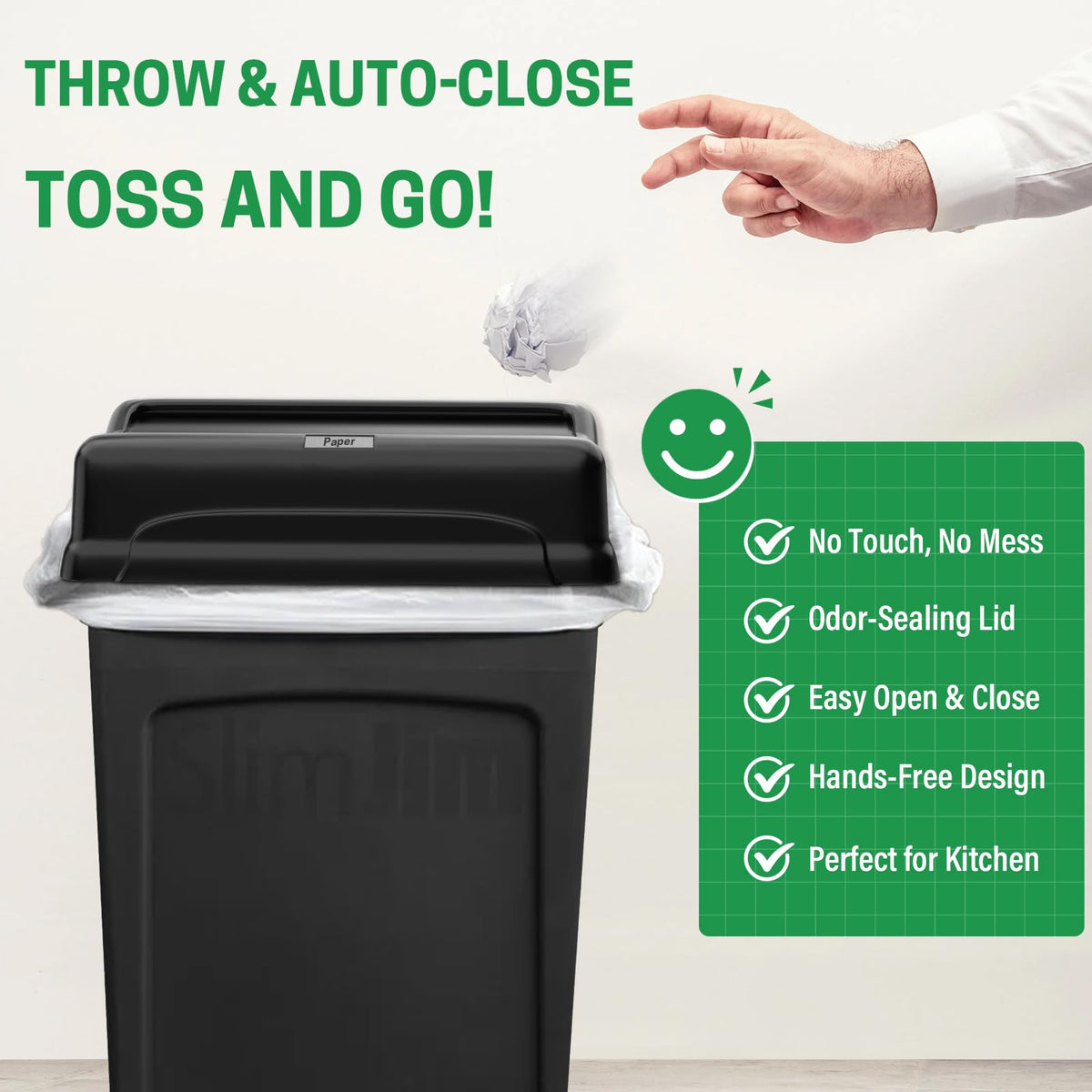 SDSNTE easy-clean trash can lid simplifies maintenance with quick wipe-downs.