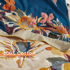 Closeup of 100% cotton fabric texture from SE SOFTEXLY blanket